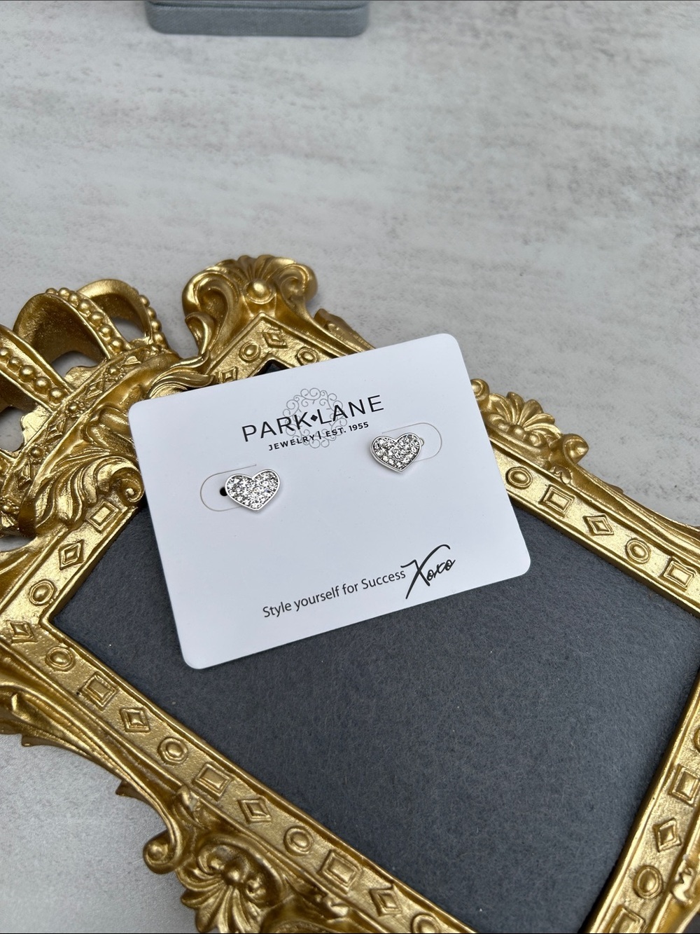 Park Lane Clear Crystal Heart Stud Earrings - Silver